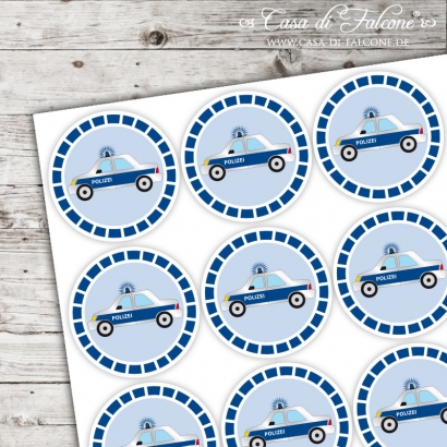 Motivaufkleber Polizeiauto