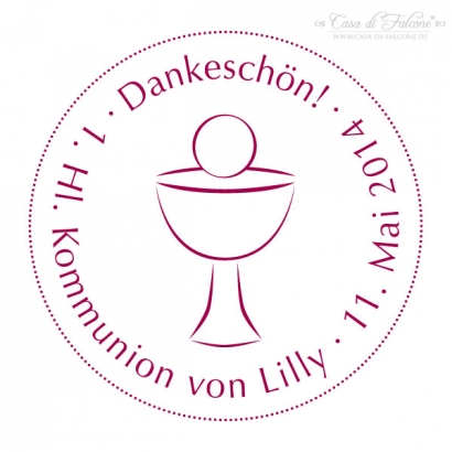 Personalisierter Stempel zur Kommunion, Kelch