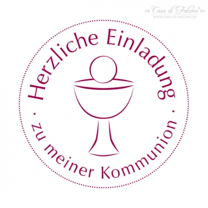 Stempel Kelch Einladung zu meiner Kommunion