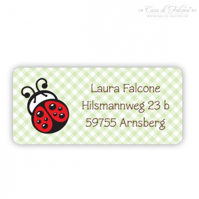Eckige Aufkleber Marienkfer