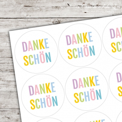 Textaufkleber bunt Dankeschn