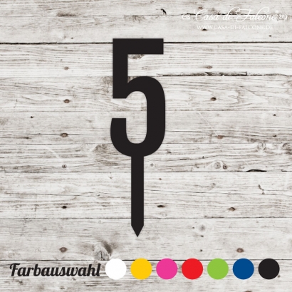 Cake topper San Serif Zahl 5