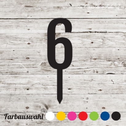 Cake topper San Serif Zahl 6
