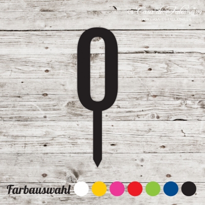 Cake topper San Serif Zahl 0