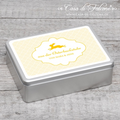Personalisierte Dose Osterbackstube eckig