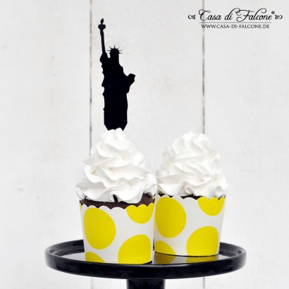 Cupcake topper Miss Liberty