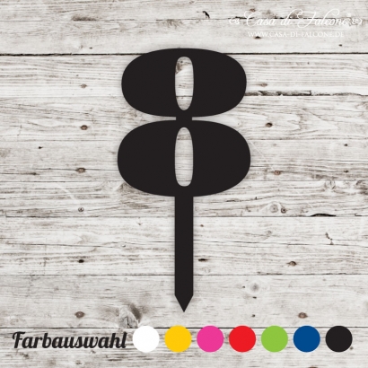 Cake topper Serif Zahl 8