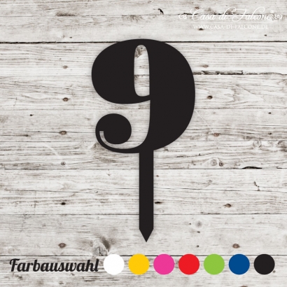 Cake topper Serif Zahl 9