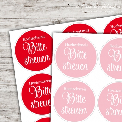 Textaufkleber - swash - Hochzeitsreis bitte streuen