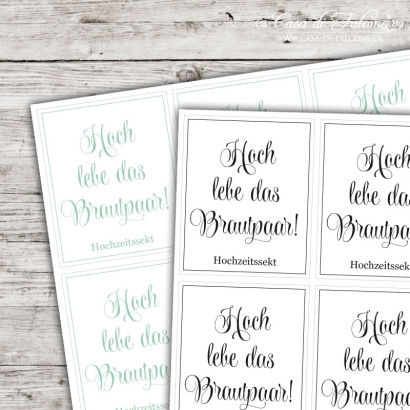 Textaufkleber - swash - Hochzeitssekt I