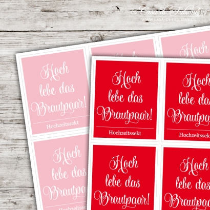 Textaufkleber - swash - Hochzeitssekt II