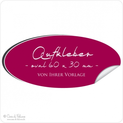 Logoaufkleber oval 60x30 mm - von Ihrer Vorlage