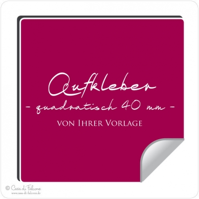 Logoaufkleber quadratisch 40 mm - von Ihrer Vorlage