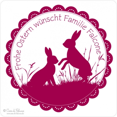 Osterstempel Hasenduo