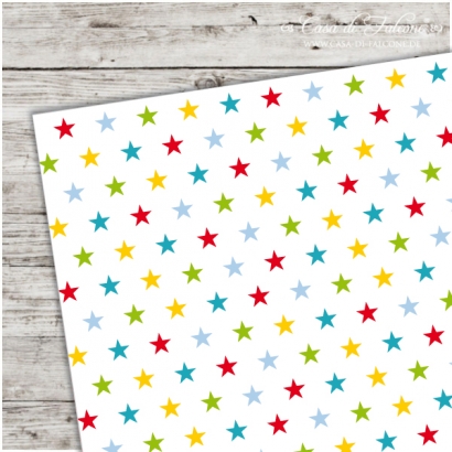 A5 Karton Stars bunt