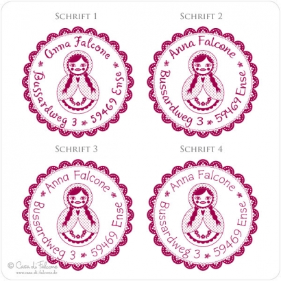 Kinderadressstempel Matroschka