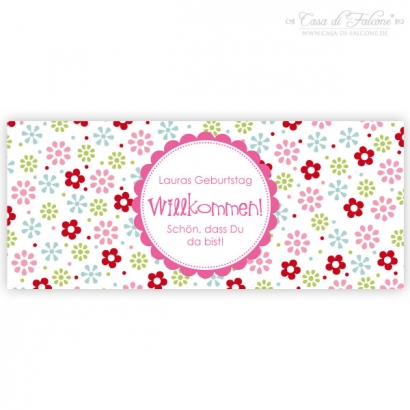 Flaschenaufkleber Blmchen