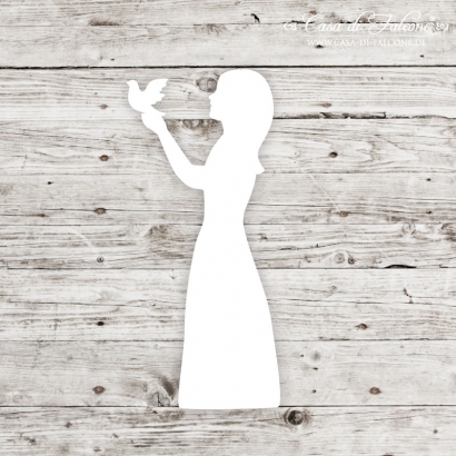 Papieranhnger Mdchen mit Taube