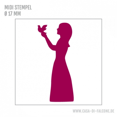 MIDI Motivstempel Mdchen mit Taube