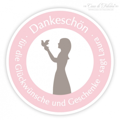 Kommunion Aufkleber Mdchen mit Taube