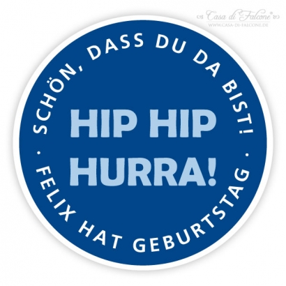 Aufkleber Geburtstag Hip Hip Hurra