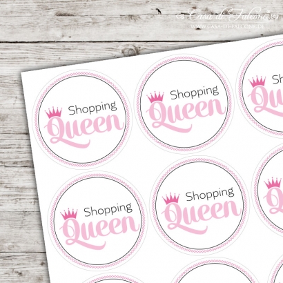 Motivaufkleber Shopping Queen