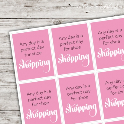 Motivaufkleber - perfect day for shoe shopping