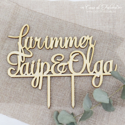 Cake topper zur Hochzeit, personalisiert Klassik III