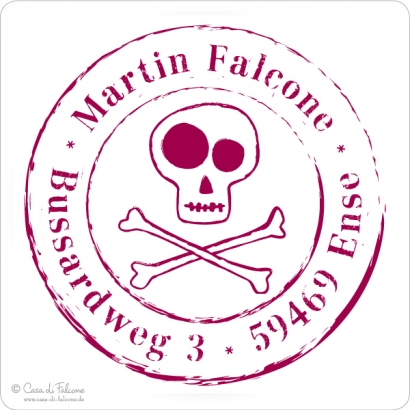 Kinderadressstempel Totenkopf