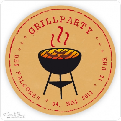 Aufkleber Grillparty