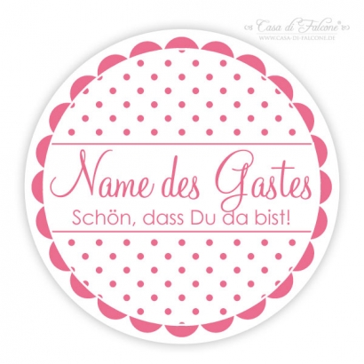 Polka Dots II - Aufkleber Namenskarte