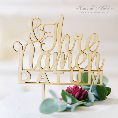 Hochzeit Cake topper, personalisiert mit Namen Klassik III
