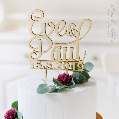 Hochzeit Cake topper, personalisiert mit Namen Klassik III