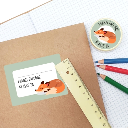 Schulaufkleber I Namensaufkleber fr die Schule Fuchs