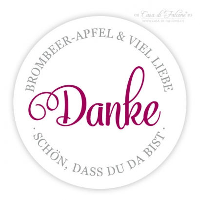 Danke Aufkleber rund, Klassik III