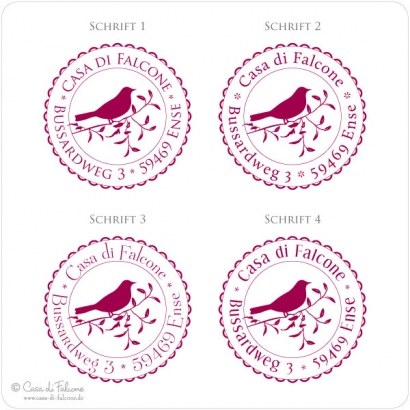 Adressstempel Vogel