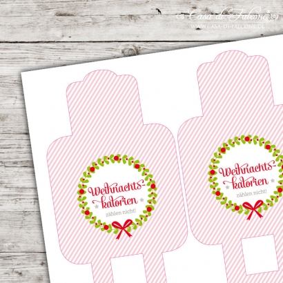 Konturensticker Eierbox - Weihnachtskalorien stripes