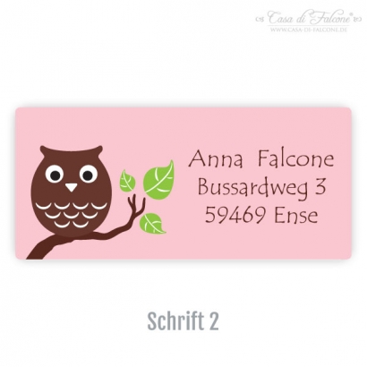 Eckige Aufkleber Eule