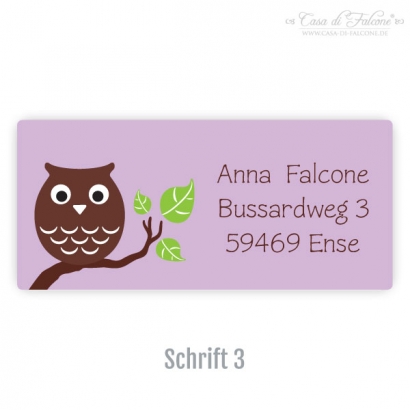 Eckige Aufkleber Eule