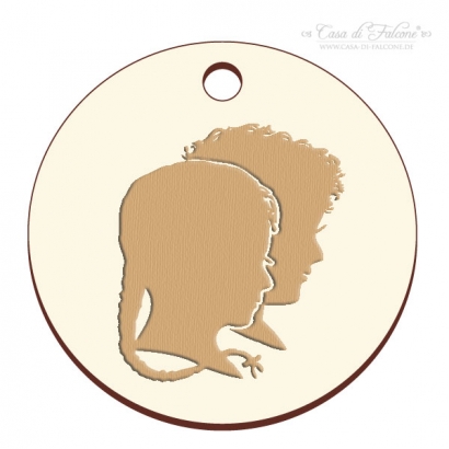 Holzanhnger rund - mit individueller Logogravur 25er Set