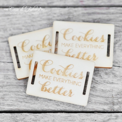 Holzanhnger eckig - Cookies