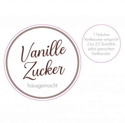 Aufkleber Vanillezucker hausgemacht