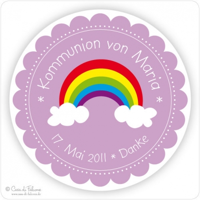 Kommunion Aufkleber Regenbogen