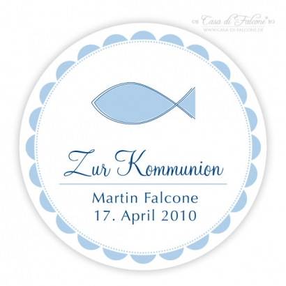 Kommunion Aufkleber Fisch I