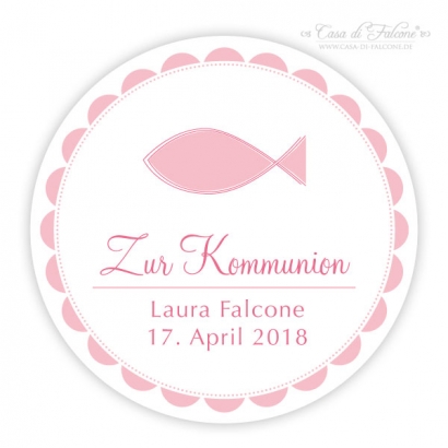 Kommunion Aufkleber Fisch I