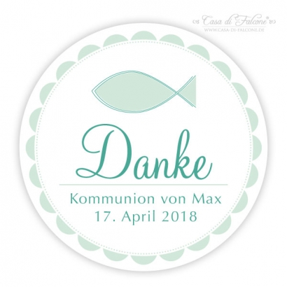 Kommunion Aufkleber Fisch I
