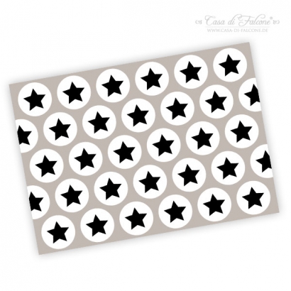 Postkarte stars, schwarz-grau