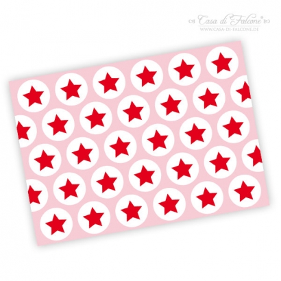 Postkarte stars, rot-rosa
