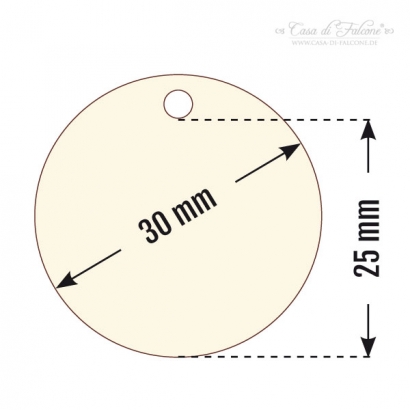 Holzanhnger rund 25er Set - Initiale III