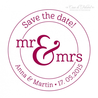 Hochzeitsstempel personalisiert, mr&mrs